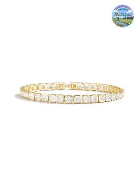 14K Gold Filled Tennis Bracelet Bezel CZ Dainty 6.5" Gift for Women